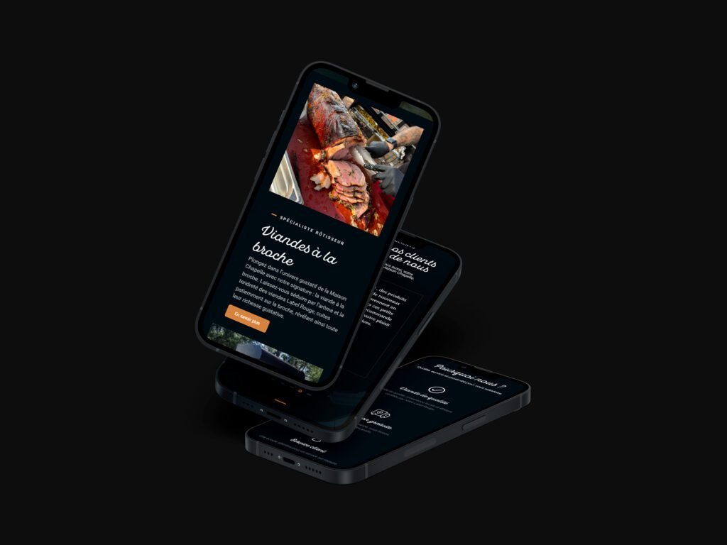 Maison Chapelle : site internet boucherie consulté sur smartphone
